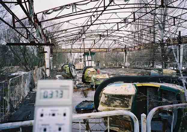 Abandoned 20 year old dodgems, intensely radioactive