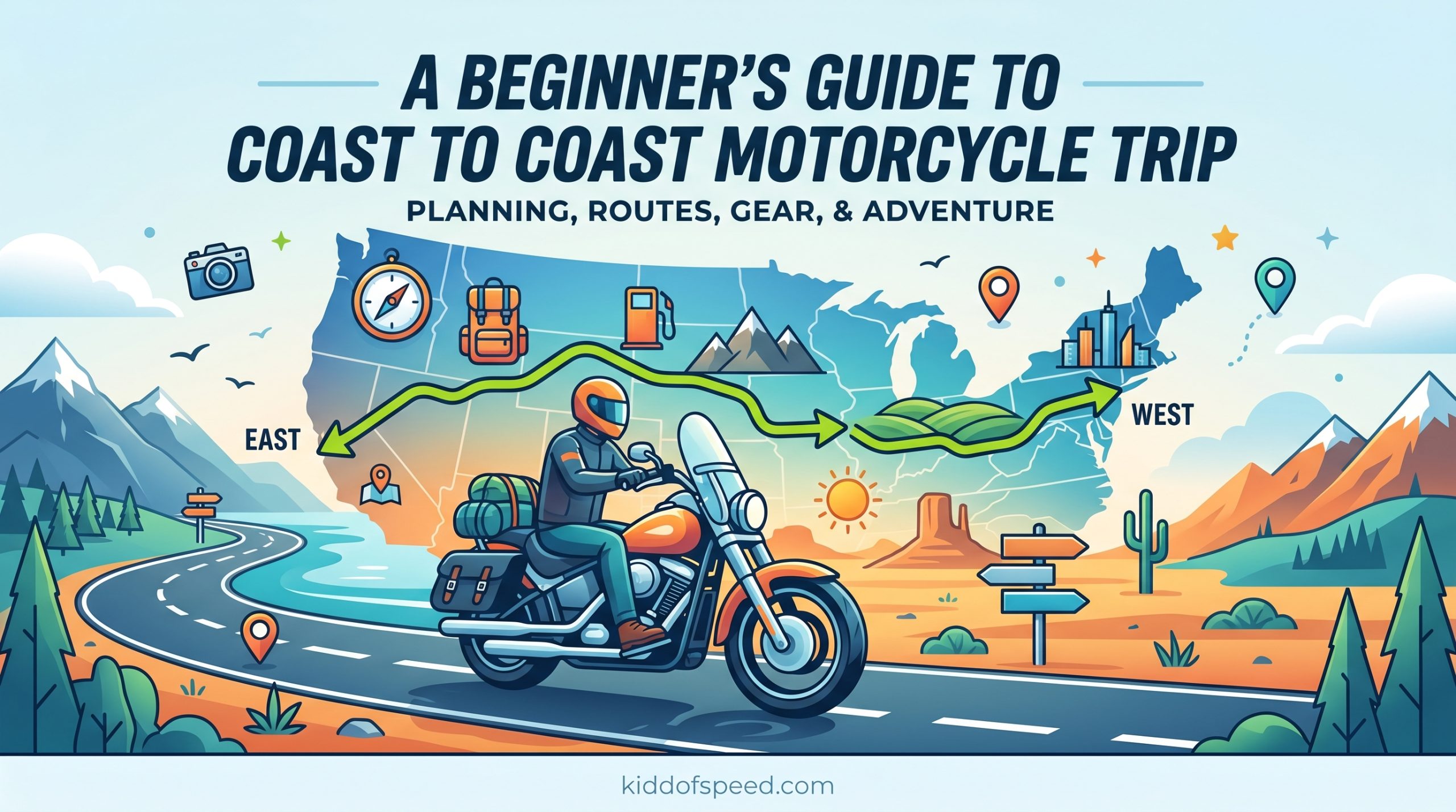 A Beginner's Guide to a Coast to Coast Motorcycle Trip