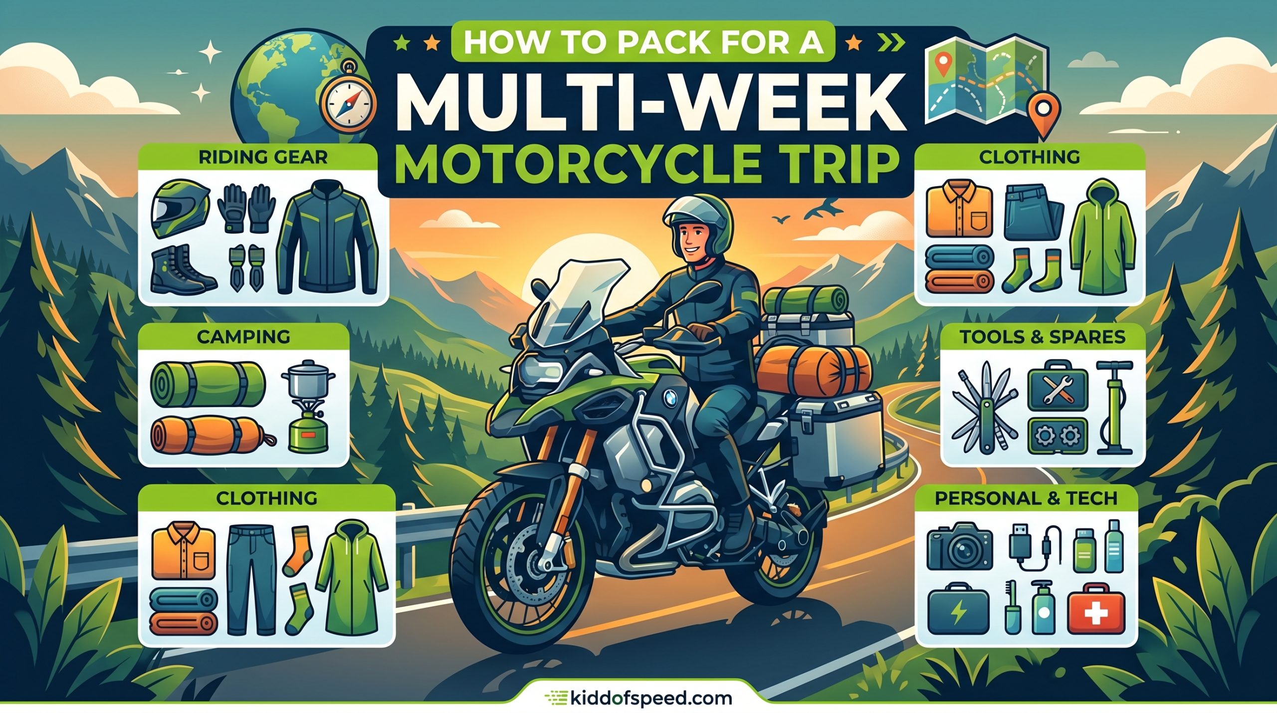 How to Pack for a Multi Week Motorcycle Trip