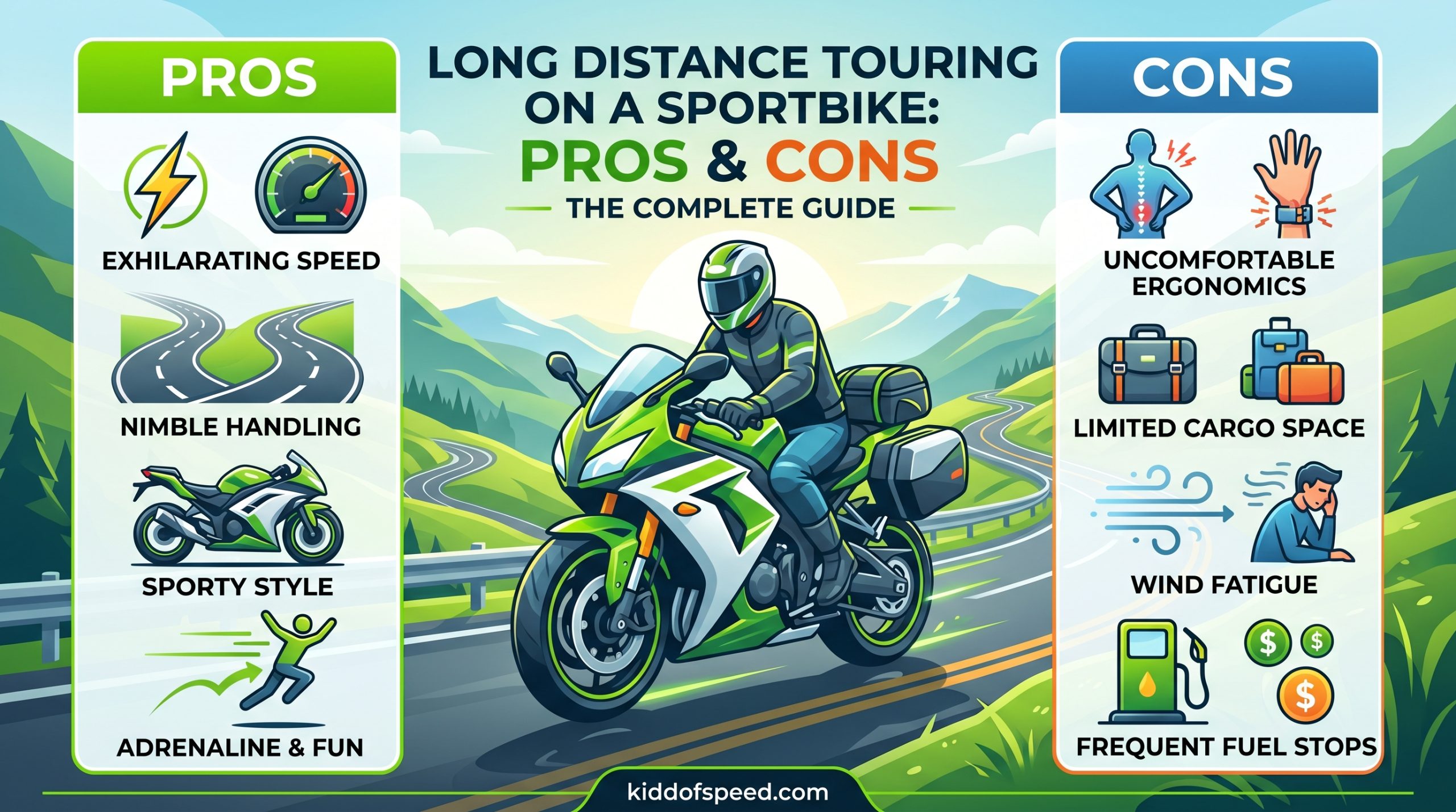 Long Distance Touring on a Sportbike Pros and Cons