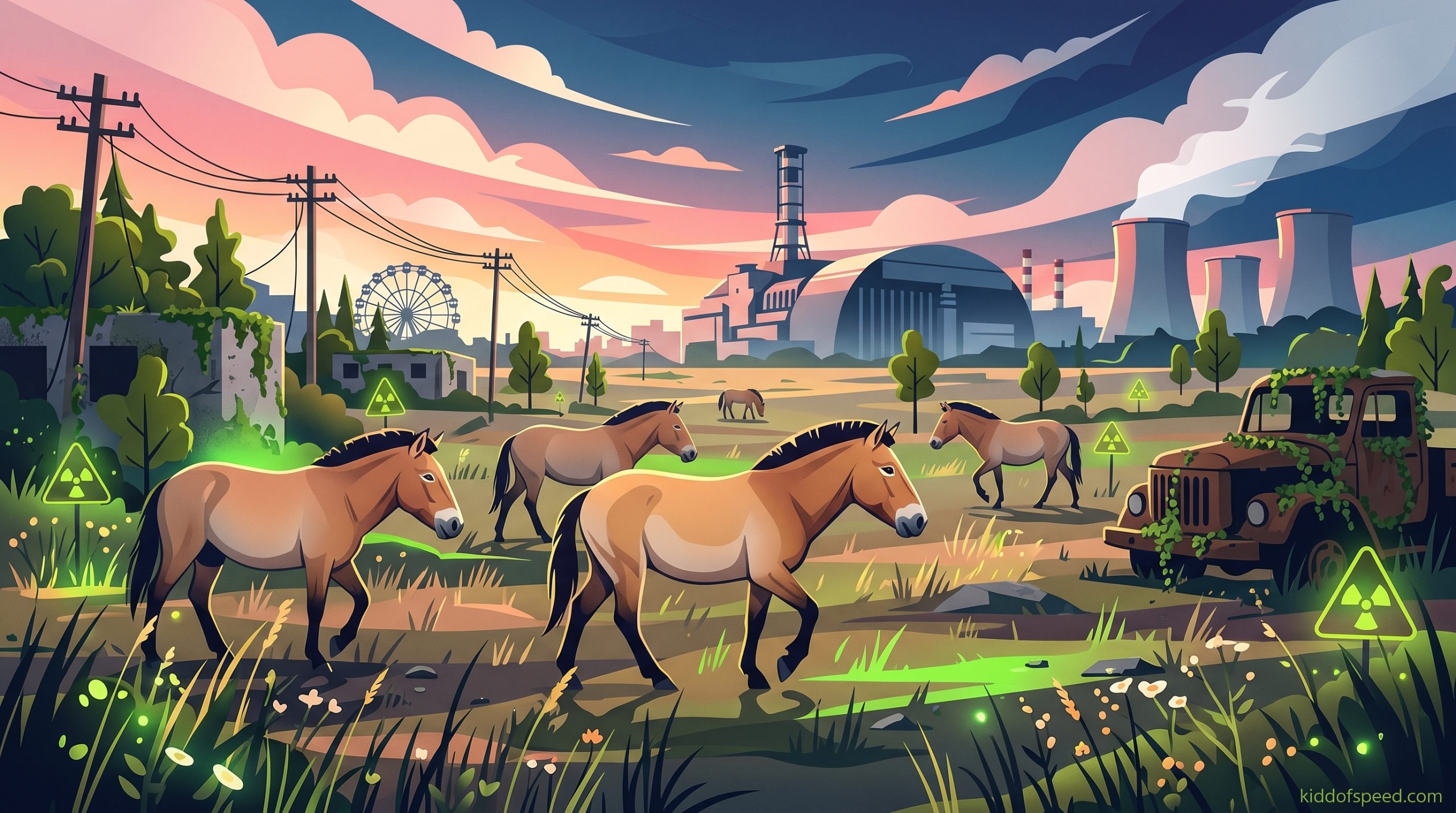 The Przewalski Horses Roaming the Chernobyl Zone