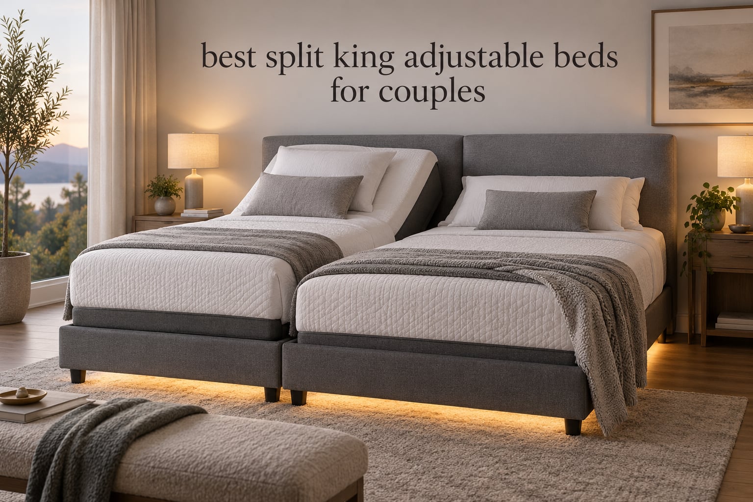 best split king adjustable beds for couples